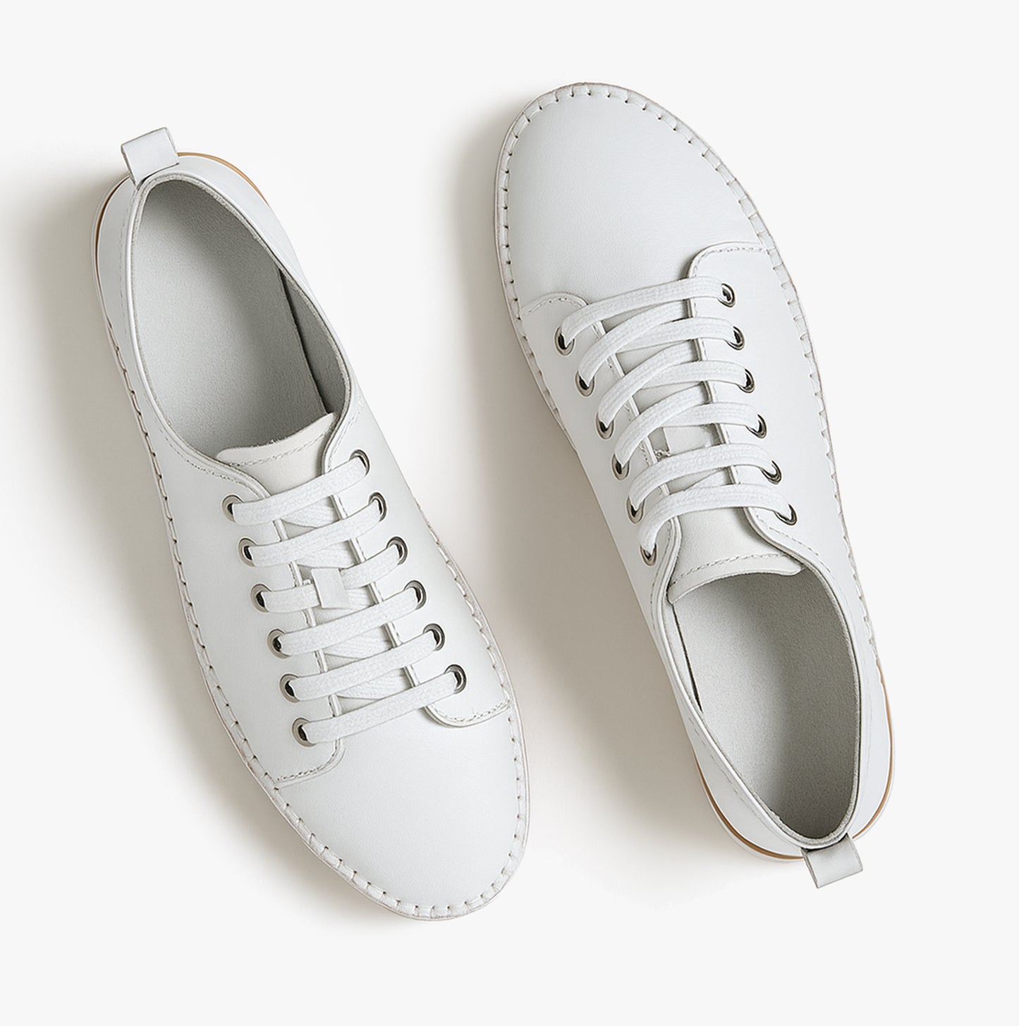 L988G 5-Eye Lace Womens Leather Shoes White