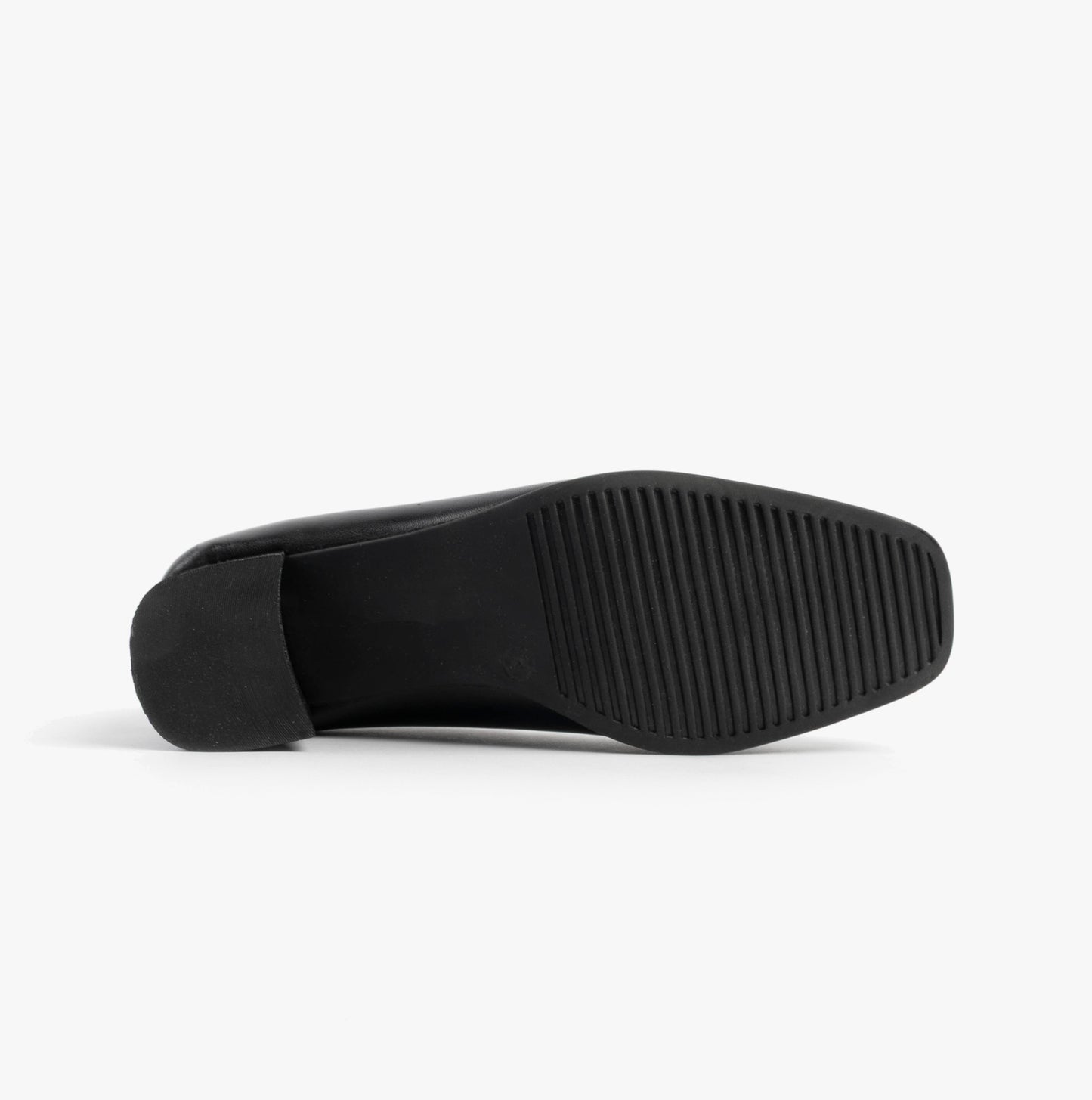 TARA Womens Low Block Heel Court Shoes Black