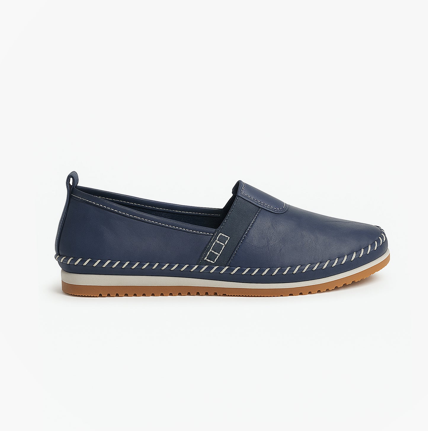 Mod Comfys L990NC Womens Soft Leather Slip-On Shoes Navy