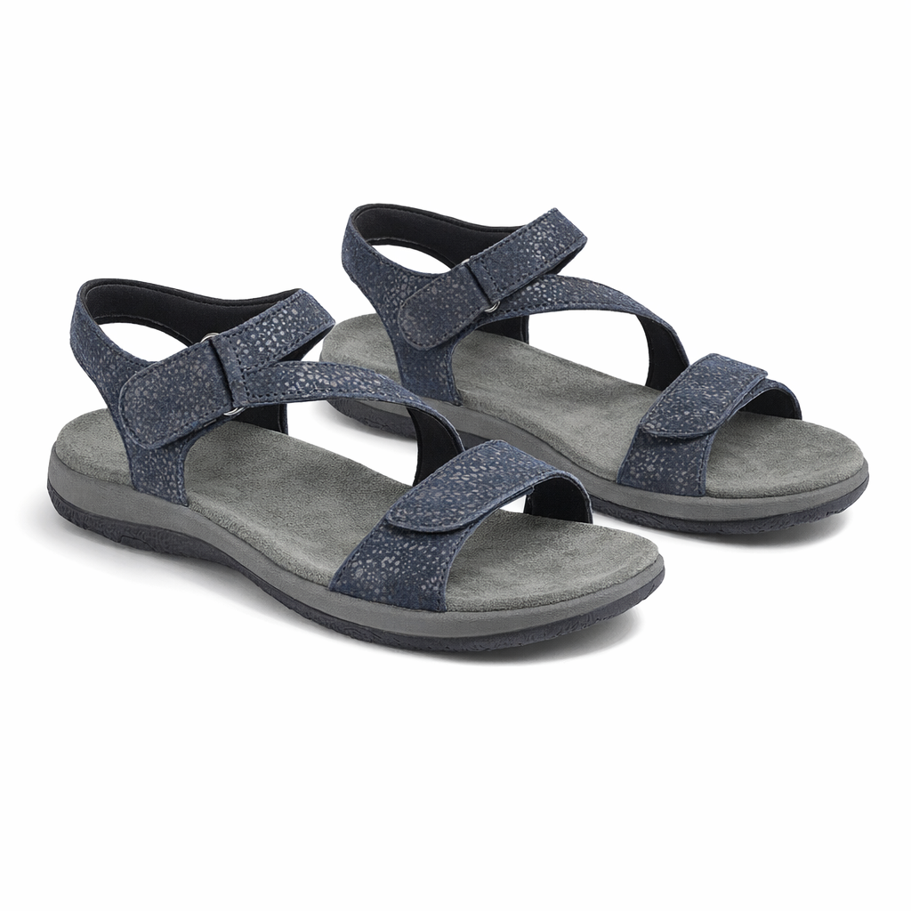 Mod Comfys GISELLE Womens Ankle Strap Sandals Navy