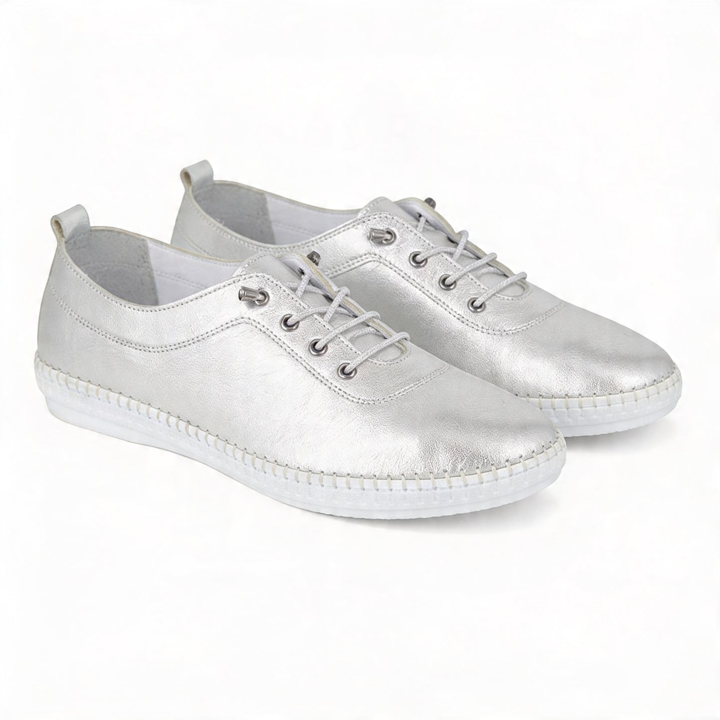 Mod Comfys LOUISE Womens Comfort Shoes Silver