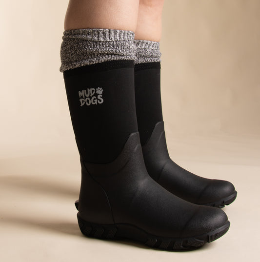 Mud Dogs Womens Welly Boot Socks Grey