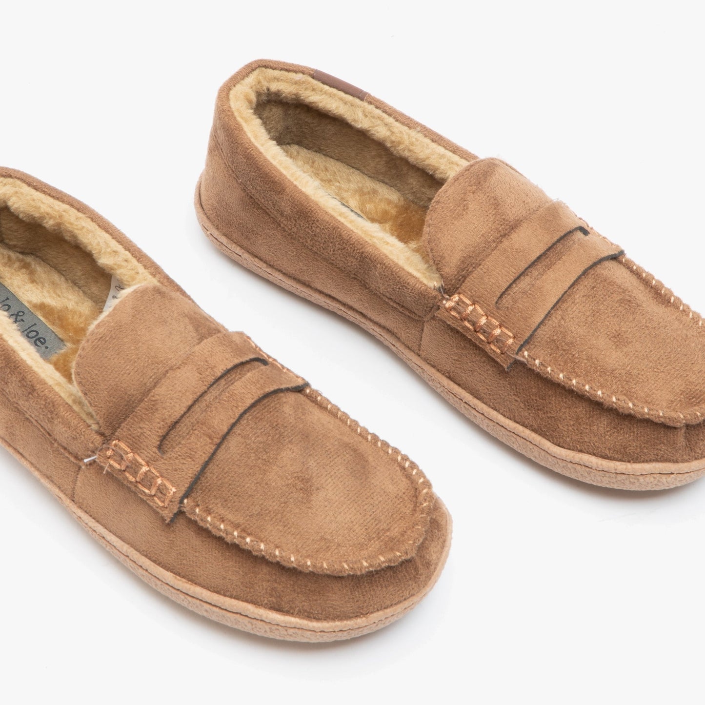 Jo & Joe NEWHAMPSHIRE Mens Moccasin Slippers Cognac