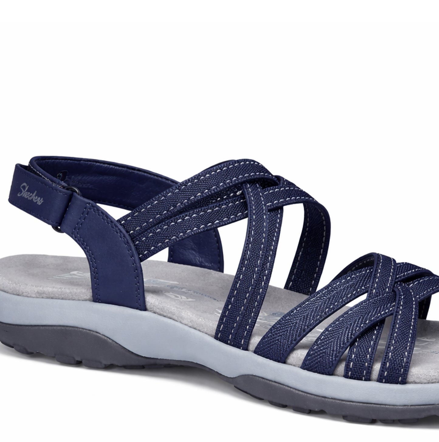 Skechers REGGAE SLIM - SUMMER GETAWAY Womens Cross Strap Sandals Navy