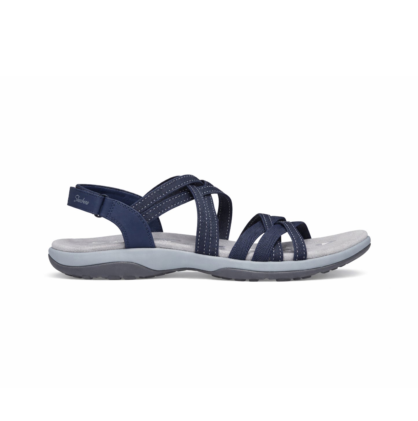 Skechers REGGAE SLIM - SUMMER GETAWAY Womens Cross Strap Sandals Navy