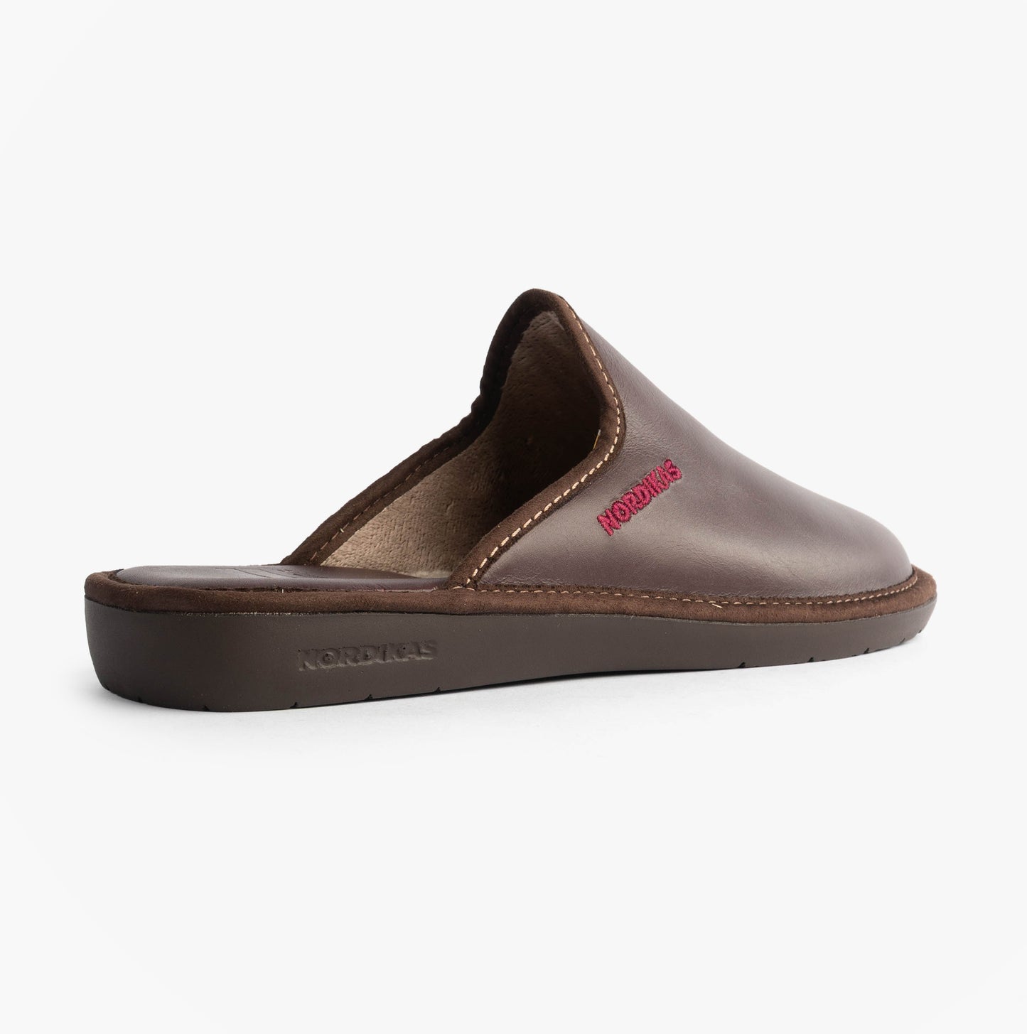 Nordikas 131 Mens Leather Mule Slippers Bordo