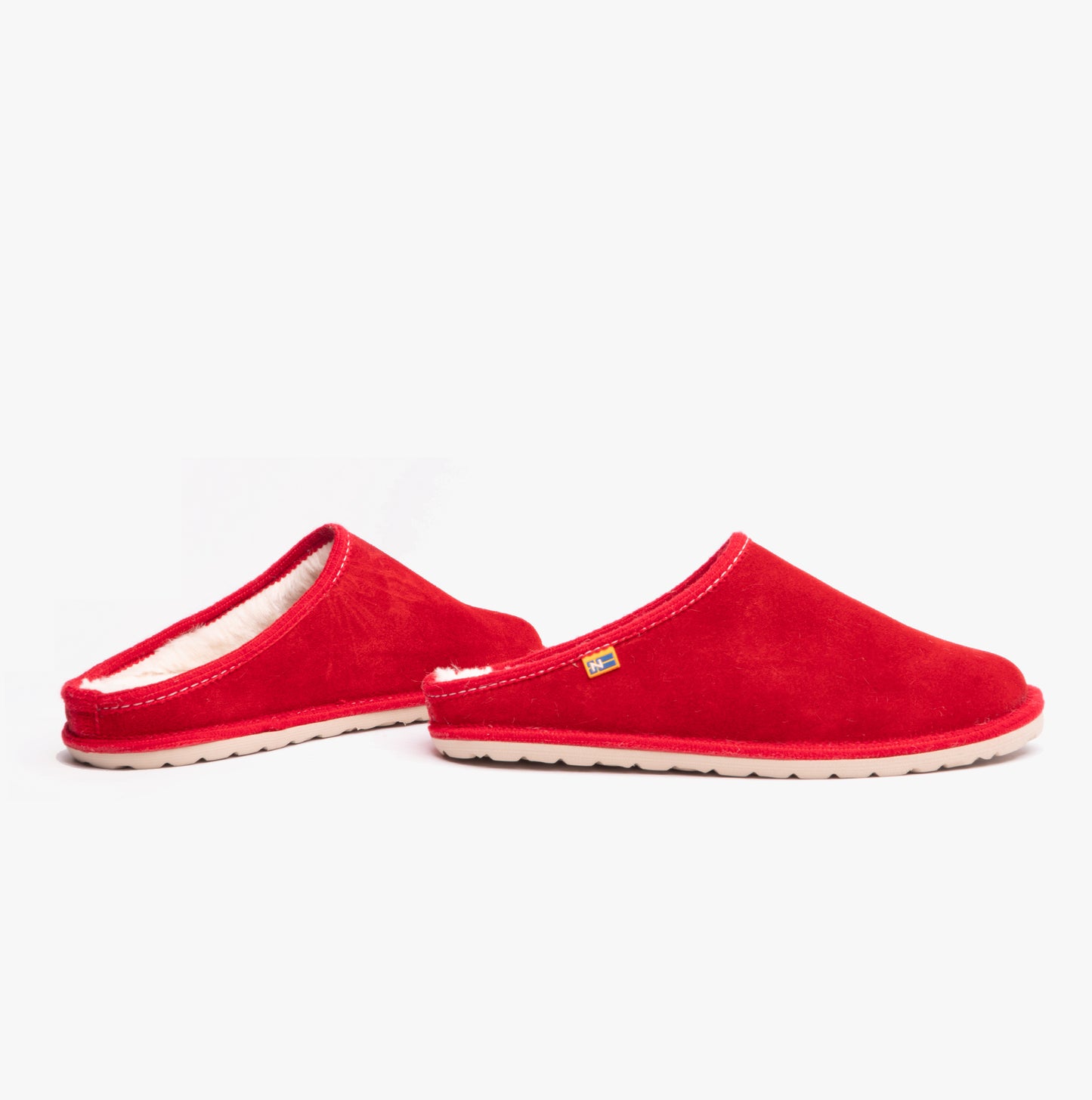 Nordikas 2083 Womens Fur Lined Mule Slippers Cherry