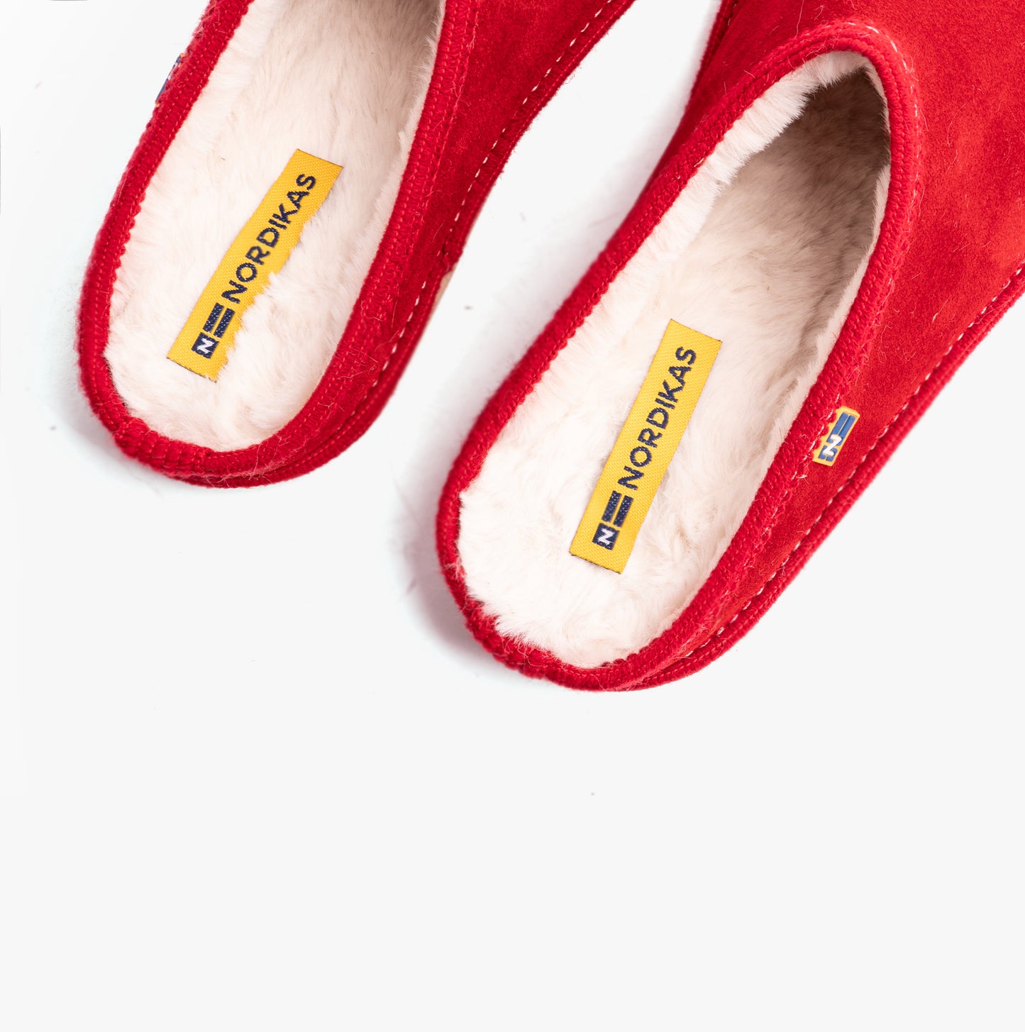 Nordikas 2083 Womens Fur Lined Mule Slippers Cherry