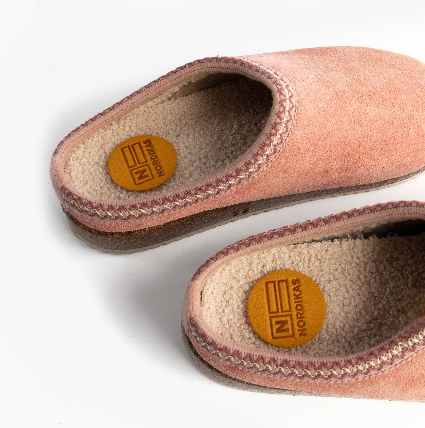Nordikas 2247 Womens Suede Mule Slippers Rose Pink