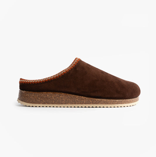 Nordikas 2258 Mens Suede Mule Slippers Brown