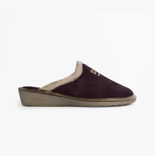 Nordikas 238 Womens Suede Mule Slippers Purple