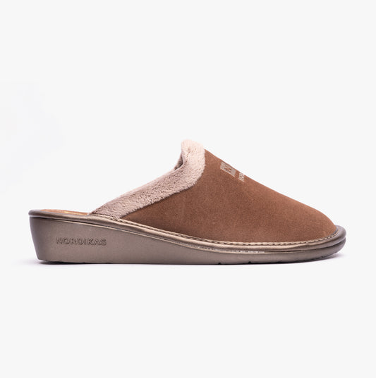Nordikas 238 Womens Suede Mule Slippers Piedra