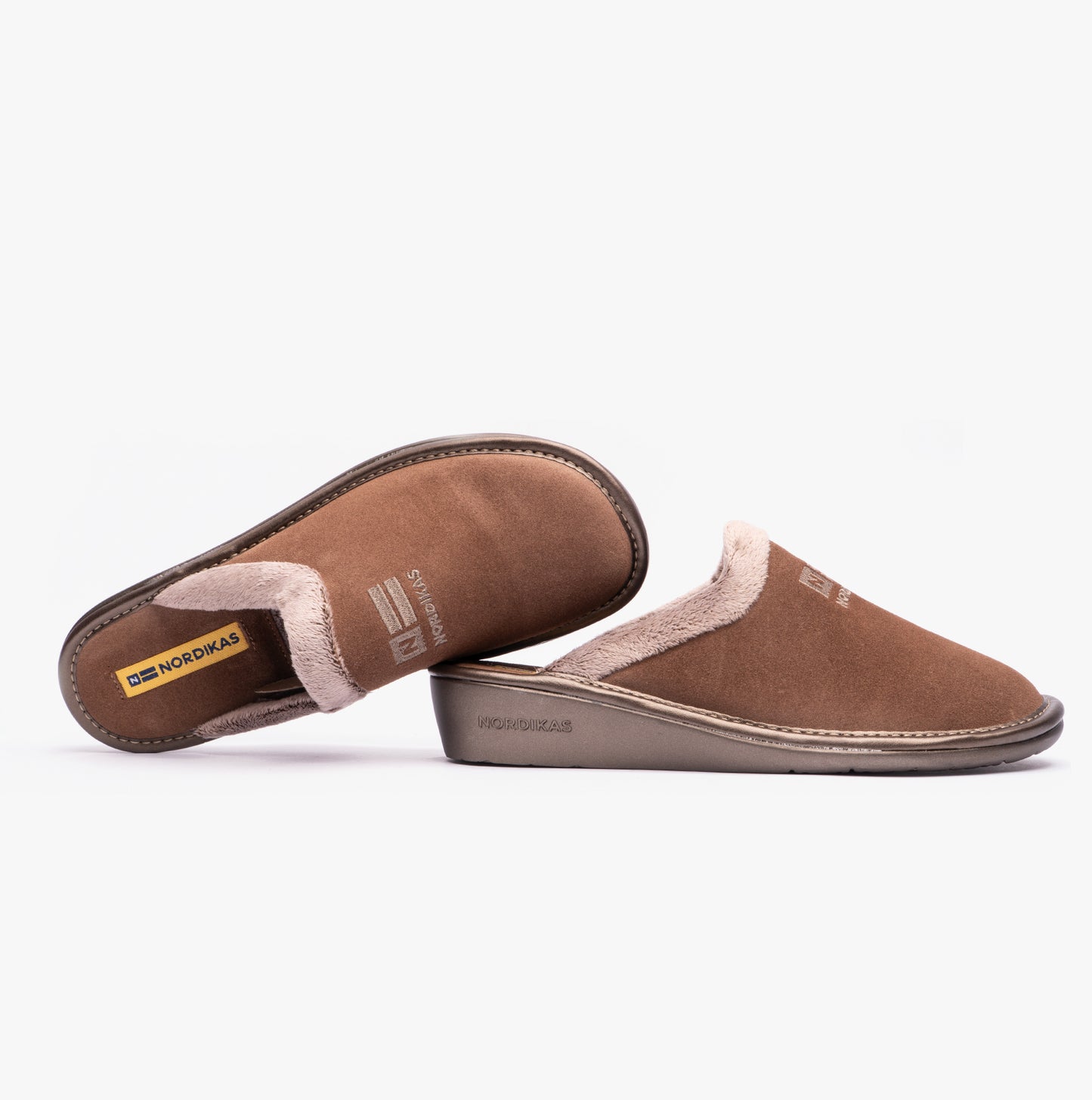 Nordikas 238 Womens Suede Mule Slippers Piedra