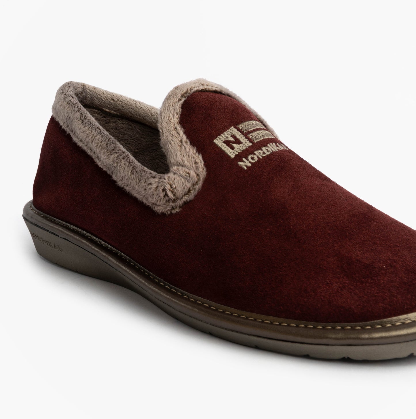 Nordikas 305 Womens Suede Full Slippers Bordo