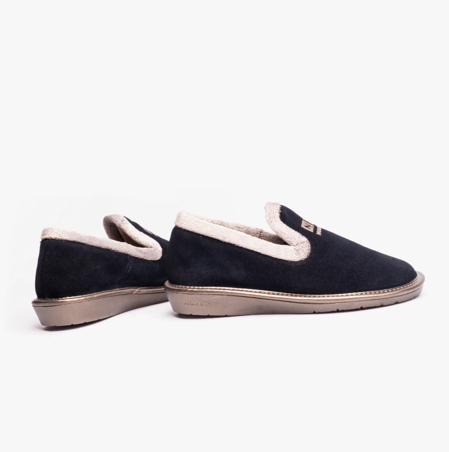 Nordikas 305 Womens Suede Full Slippers Marine Blue