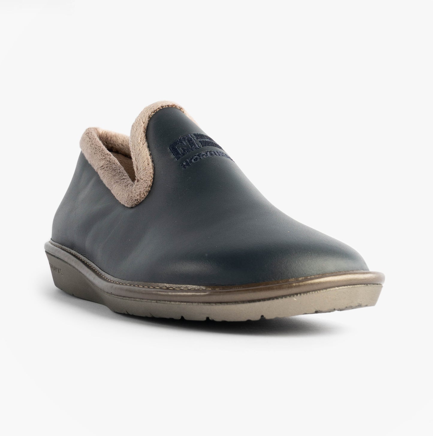 Nordikas 305 Womens Leather Full Slippers Marine Blue