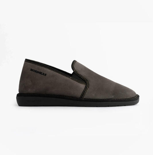 Nordikas 663 Mens Suede Full Slippers Grey