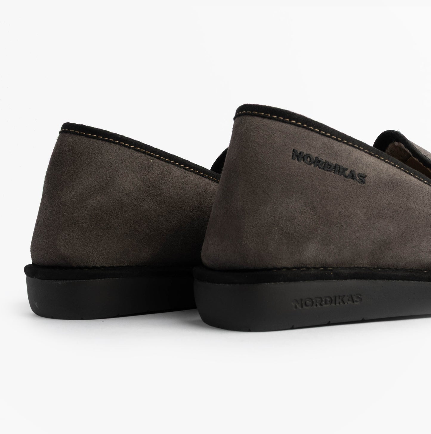 Nordikas 663 Mens Suede Full Slippers Grey