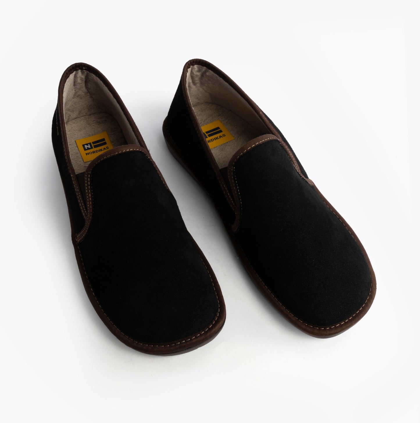 Nordikas 663 Mens Suede Full Slippers Black