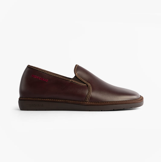 Nordikas 663 Mens Leather Full Slippers Bordo