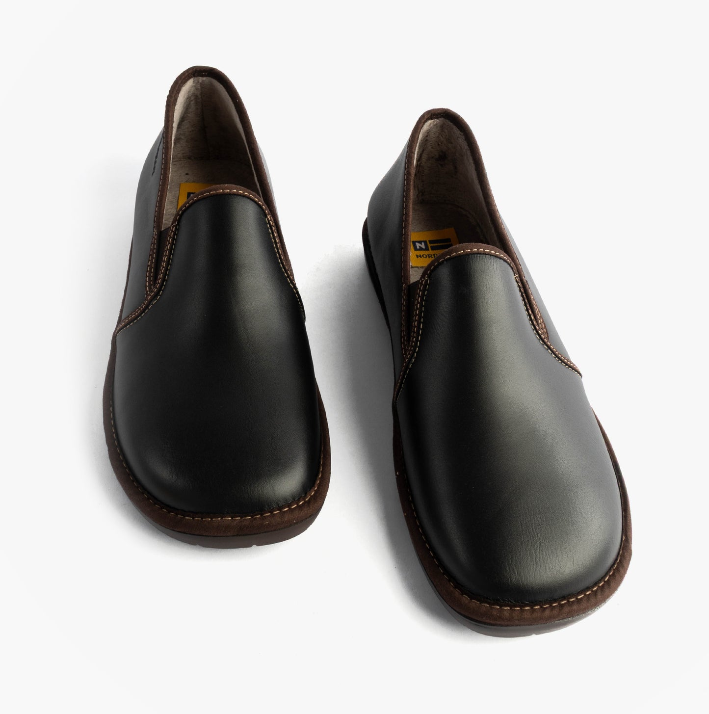 Nordikas 663 Mens Leather Full Slippers Black