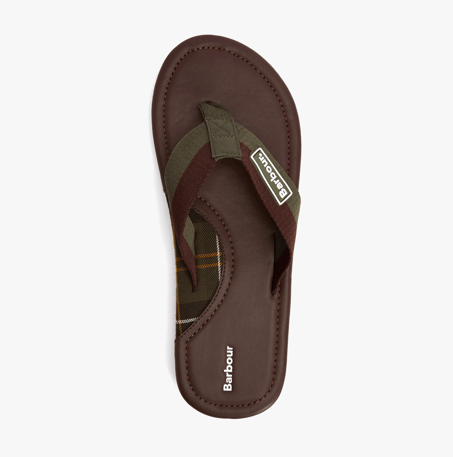 Barbour HARKER Mens Toe-Post Sandals Choc/Olive