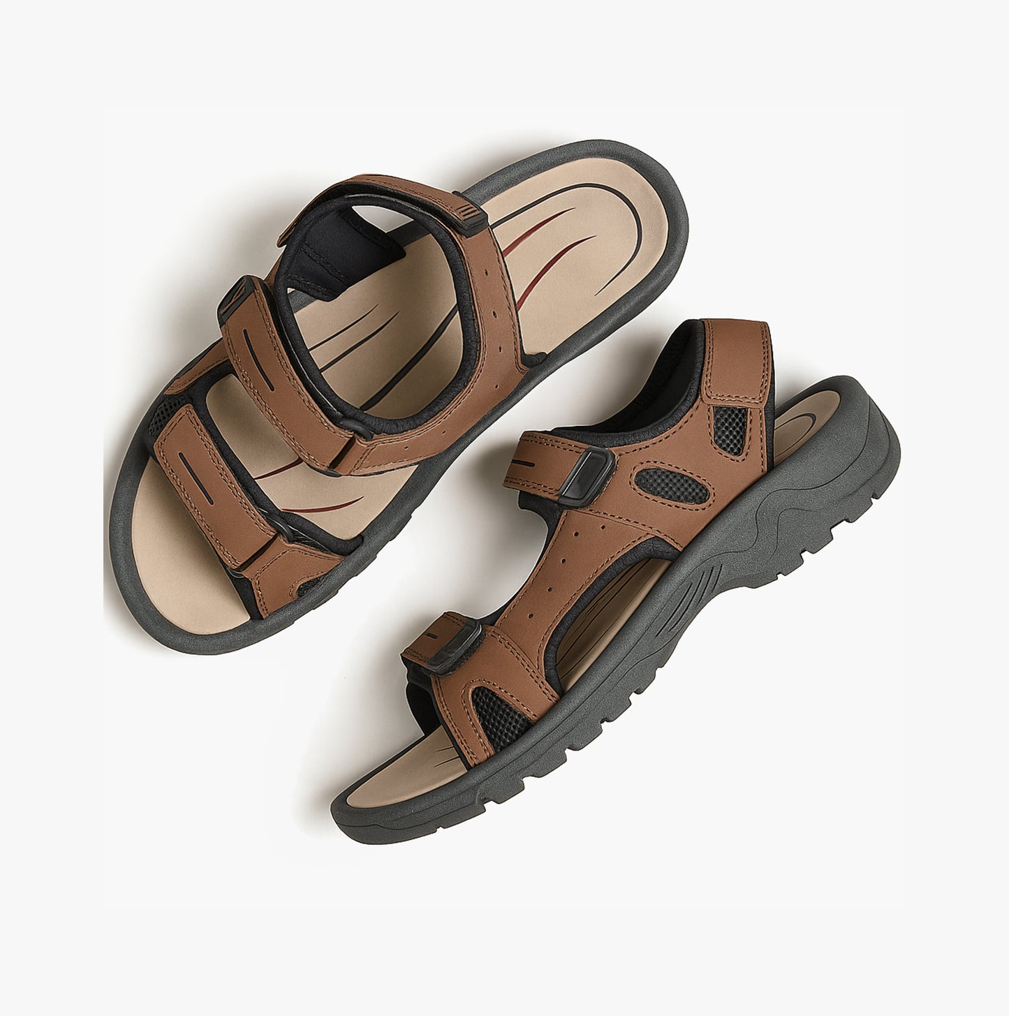 PDQ NOMAD Adjustable Sports Sandal Brown