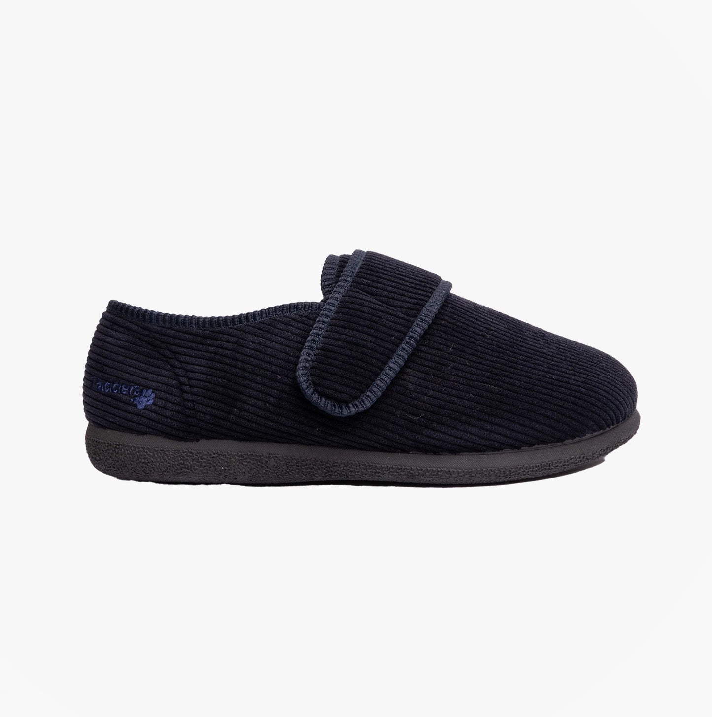 Padders OLIVER Mens Super Wide Touch Fasten Full Slippers Navy