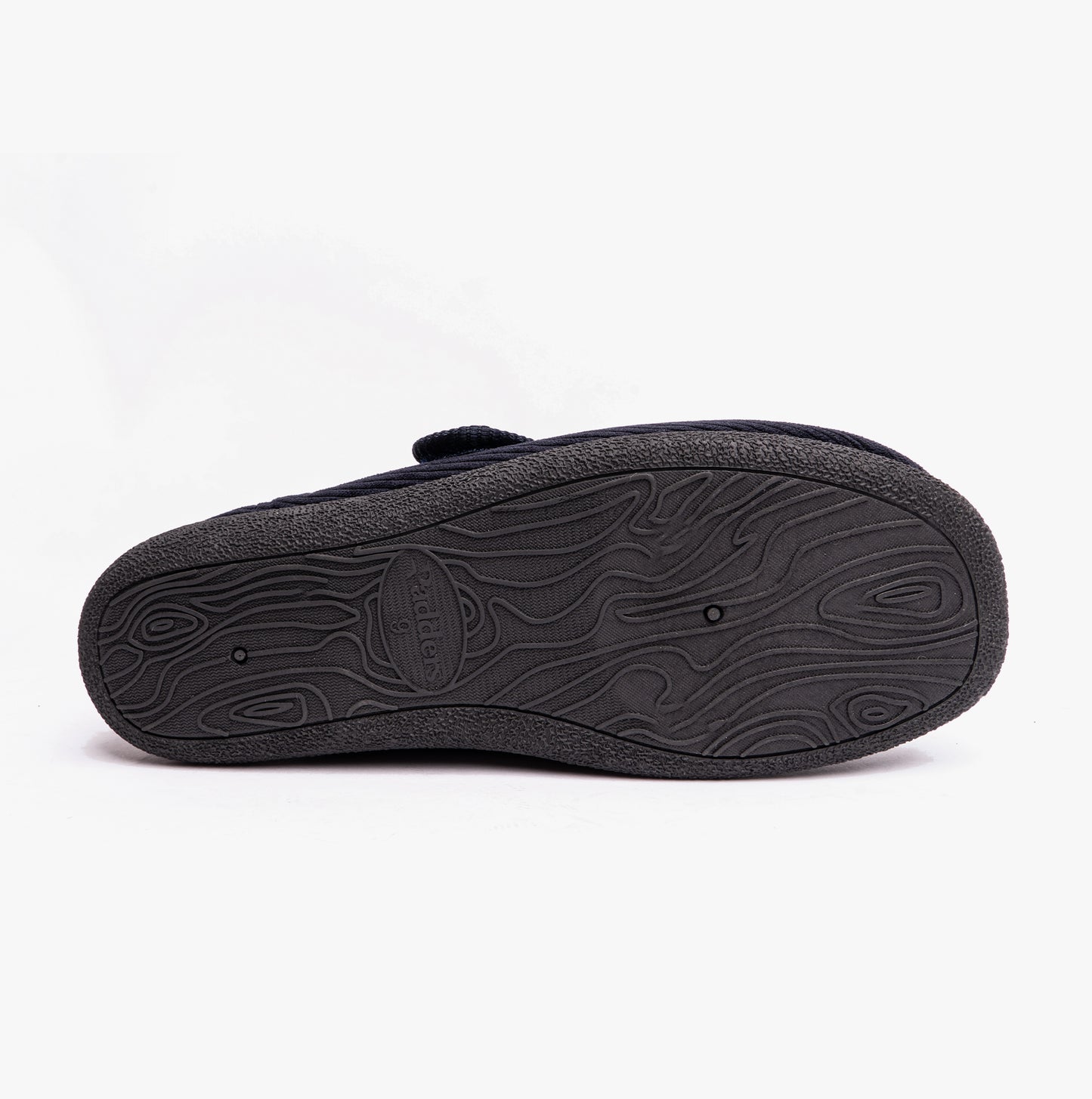 Padders OLIVER Mens Super Wide Touch Fasten Full Slippers Navy