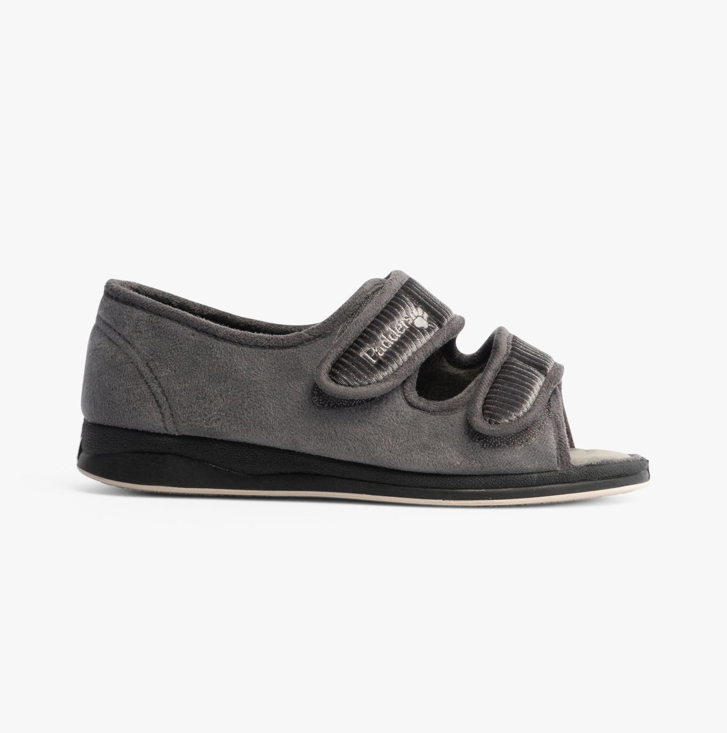 Padders LYDIA X Womens (6E Fit) Touch Fasten Slippers Grey