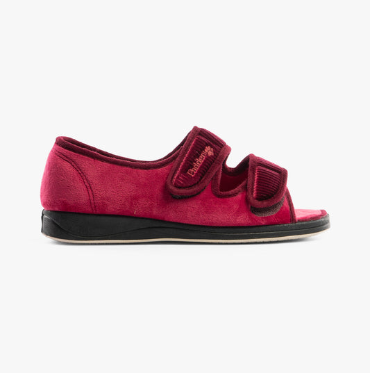 Padders LYDIA X Womens (6E Fit) Touch Fasten Slippers Winter Red