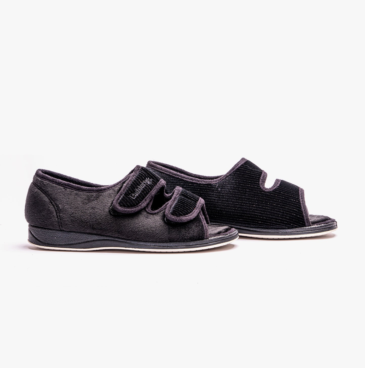 Padders LYDIA X Womens (6E Fit) Touch Fasten Slippers Black