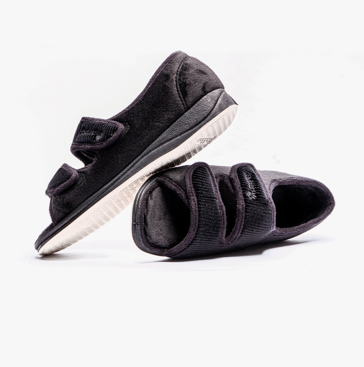Padders LYDIA X Womens (6E Fit) Touch Fasten Slippers Black