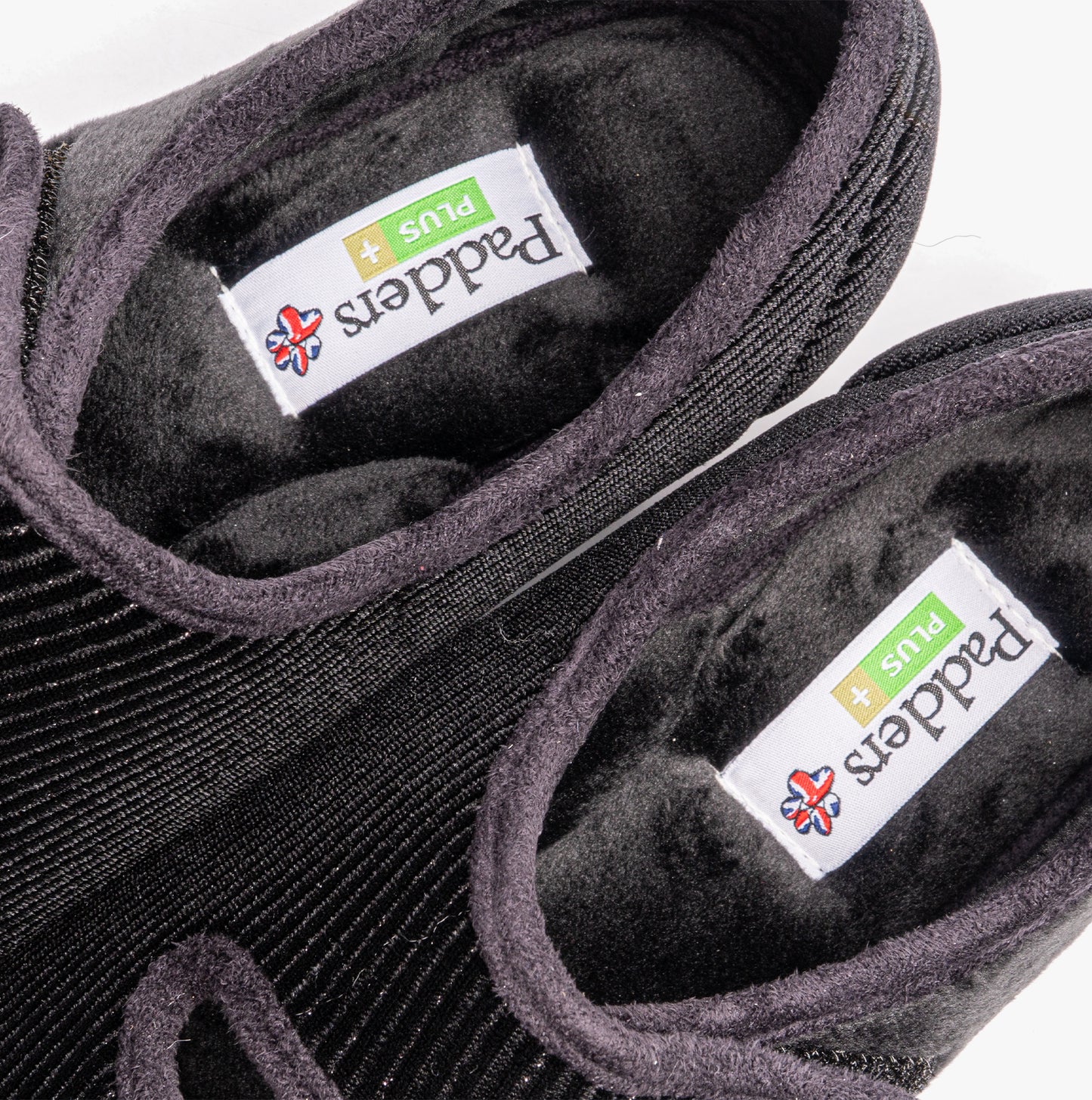 Padders LYDIA X Womens (6E Fit) Touch Fasten Slippers Black