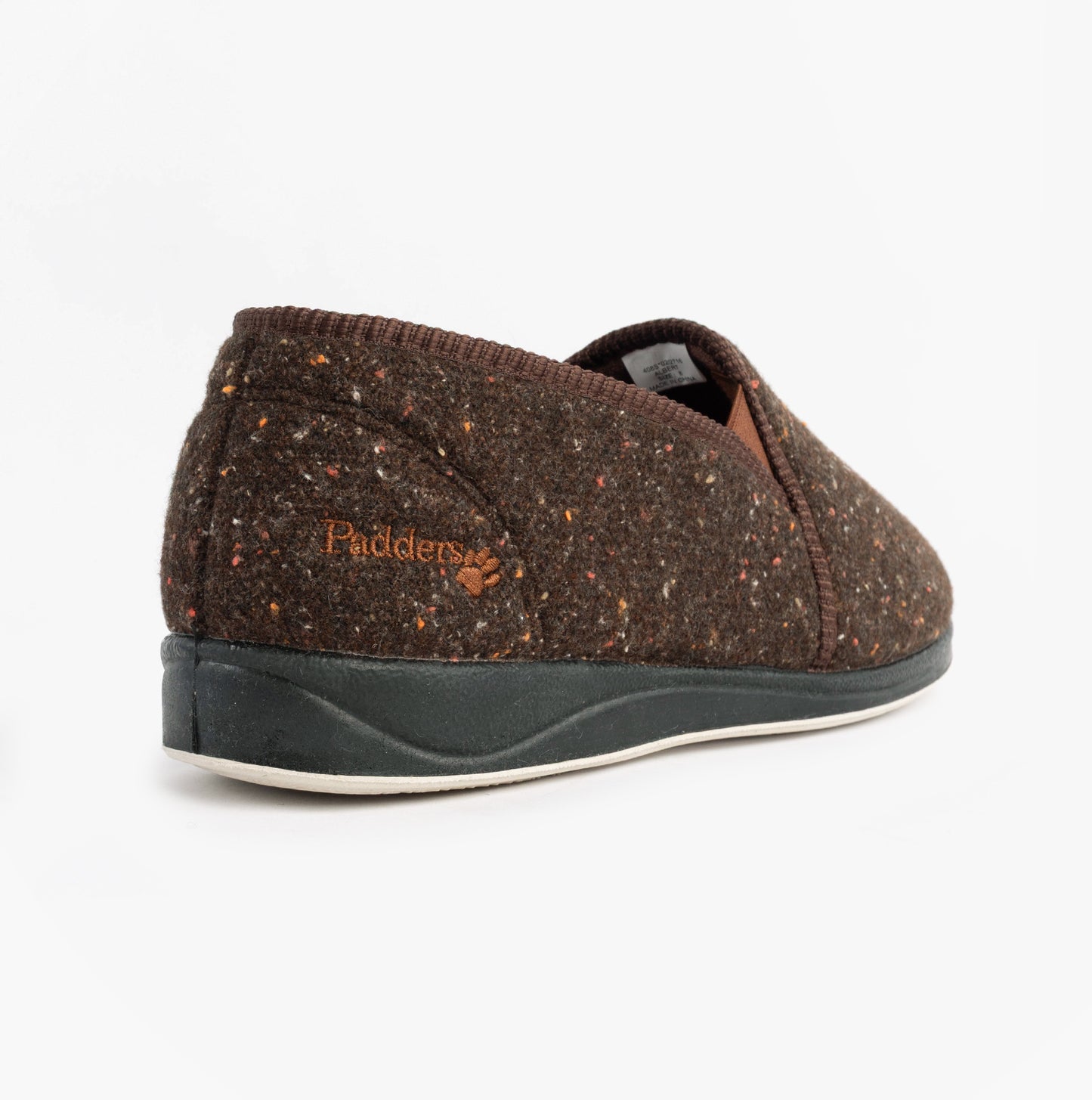 Padders ALBERT Mens (G Fit) Full Slipper Slippers Brown Tweed