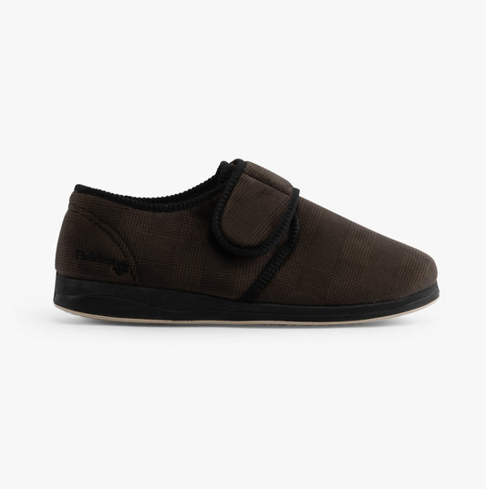 Padders CHARLES Mens (G Fit) Slippers Brown Checked
