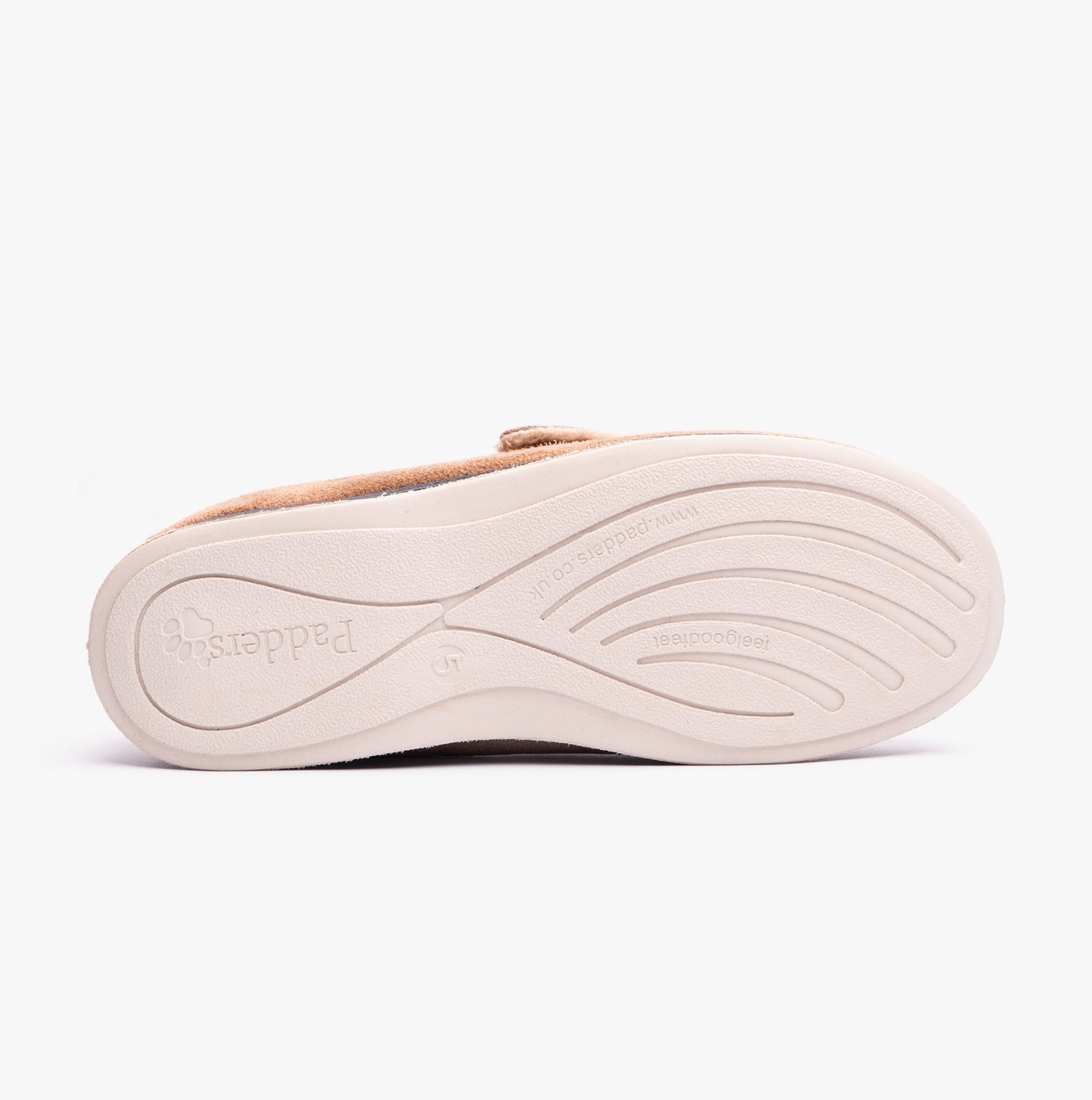 Padders HUG Womens (2E Fit) Touch Fasten Slippers Taupe