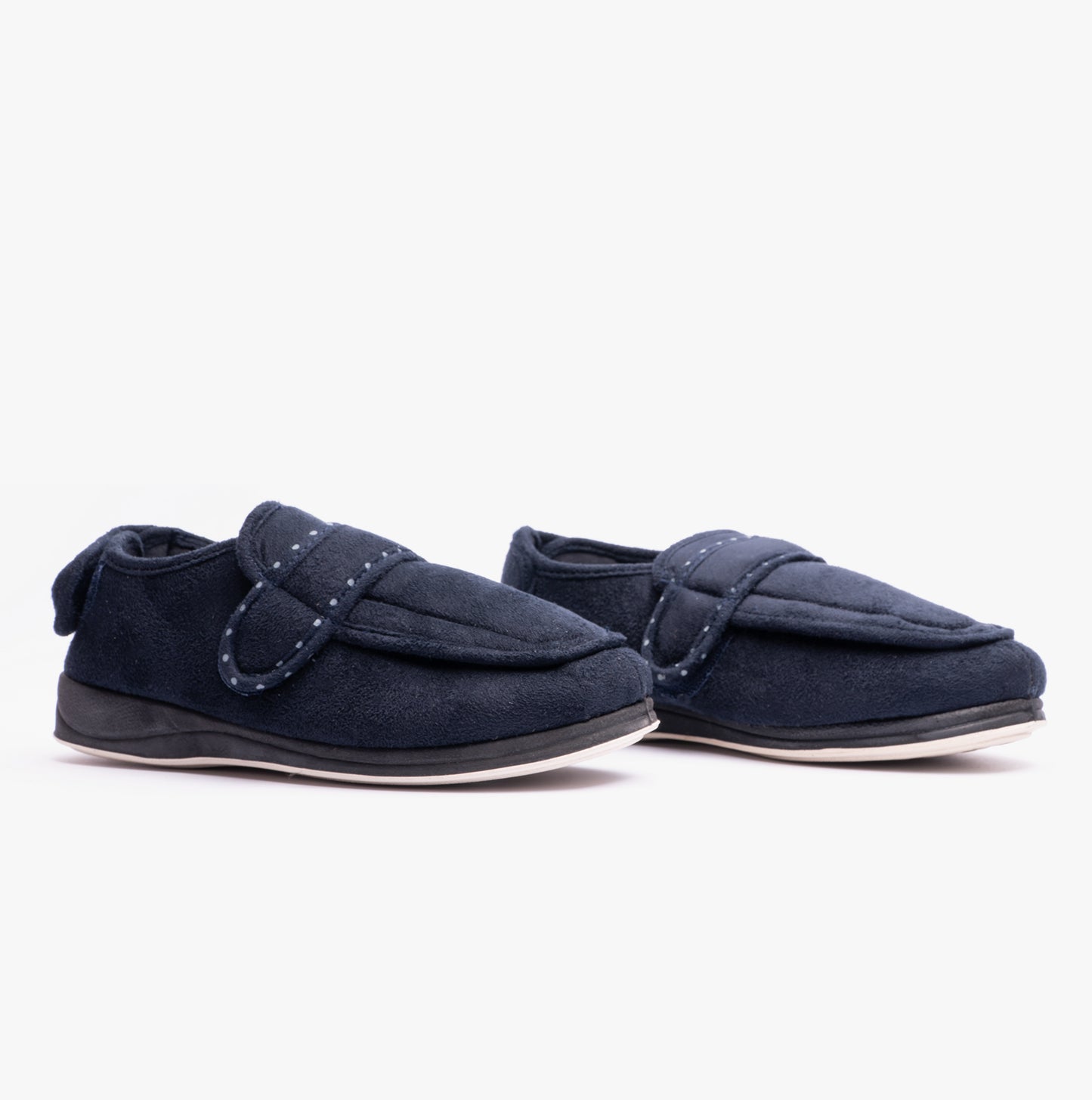 Padders ENFOLD Womens (2E Fit) Touch Fasten Full Slippers Navy