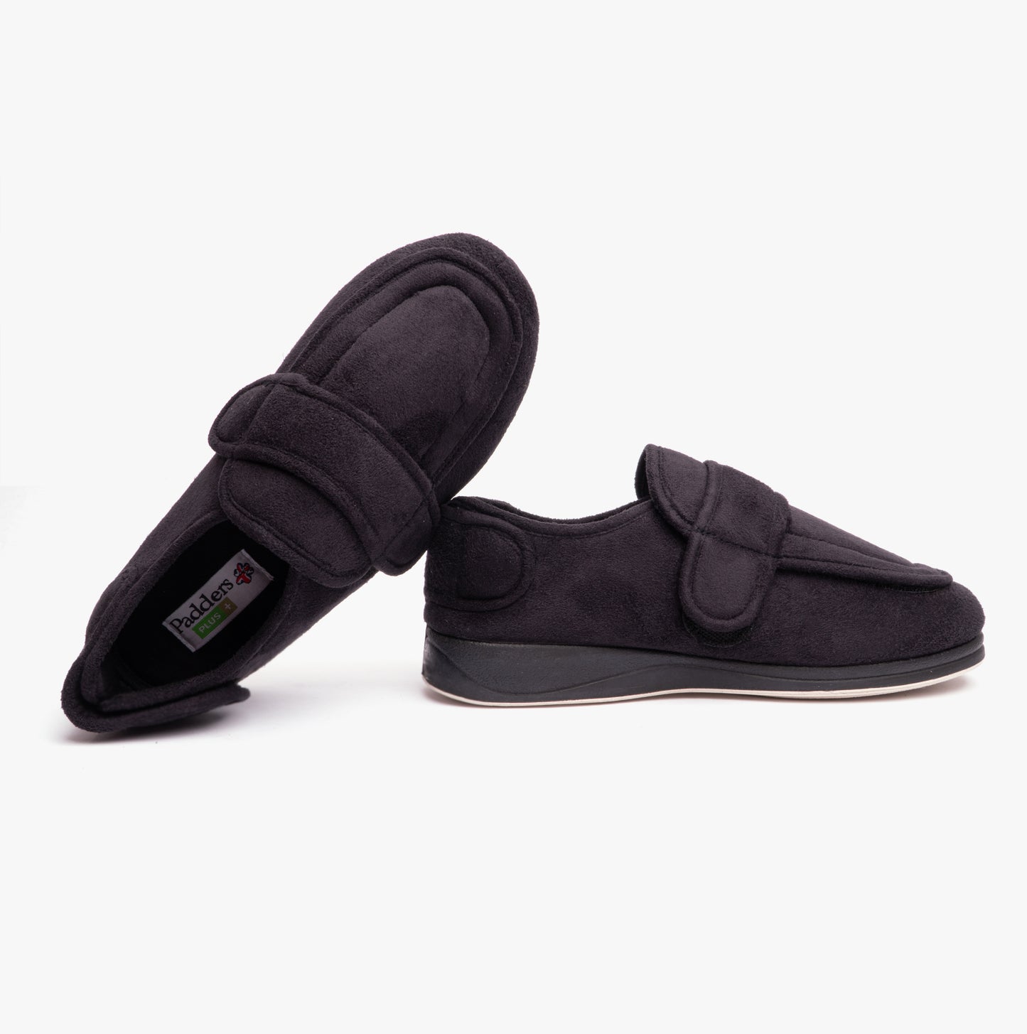 Padders WRAP Mens (G Fit) Easy Access Slippers Black