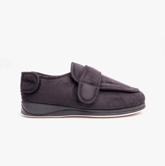 Padders WRAP Mens (G Fit) Easy Access Slippers Black