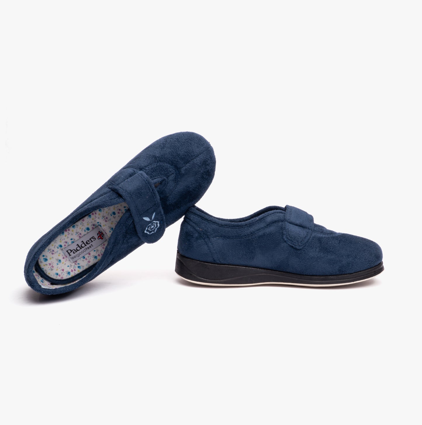 Padders CAMILLA Womens (2E Fit) Touch Fasten Slippers Denim Blue