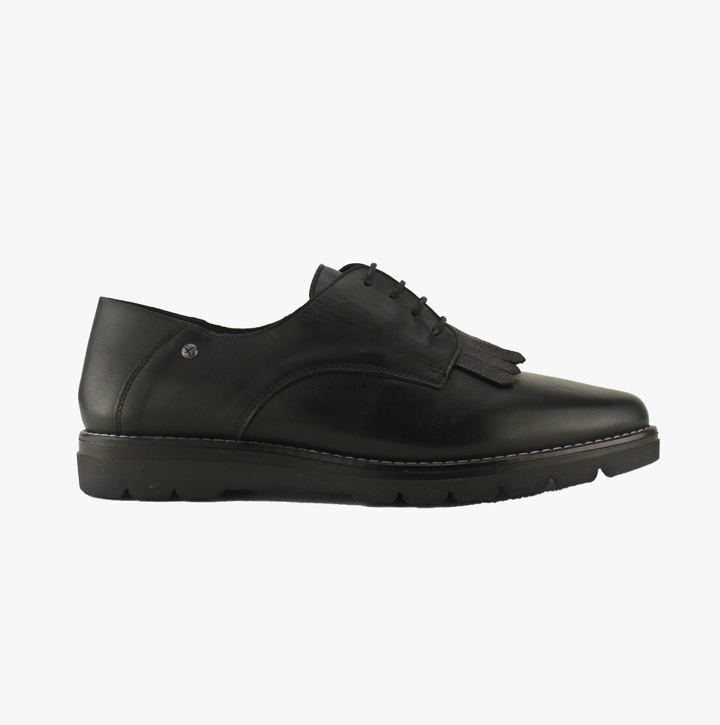 Pikolinos RIGA Womens Leather Flats Lace Up Shoes Black