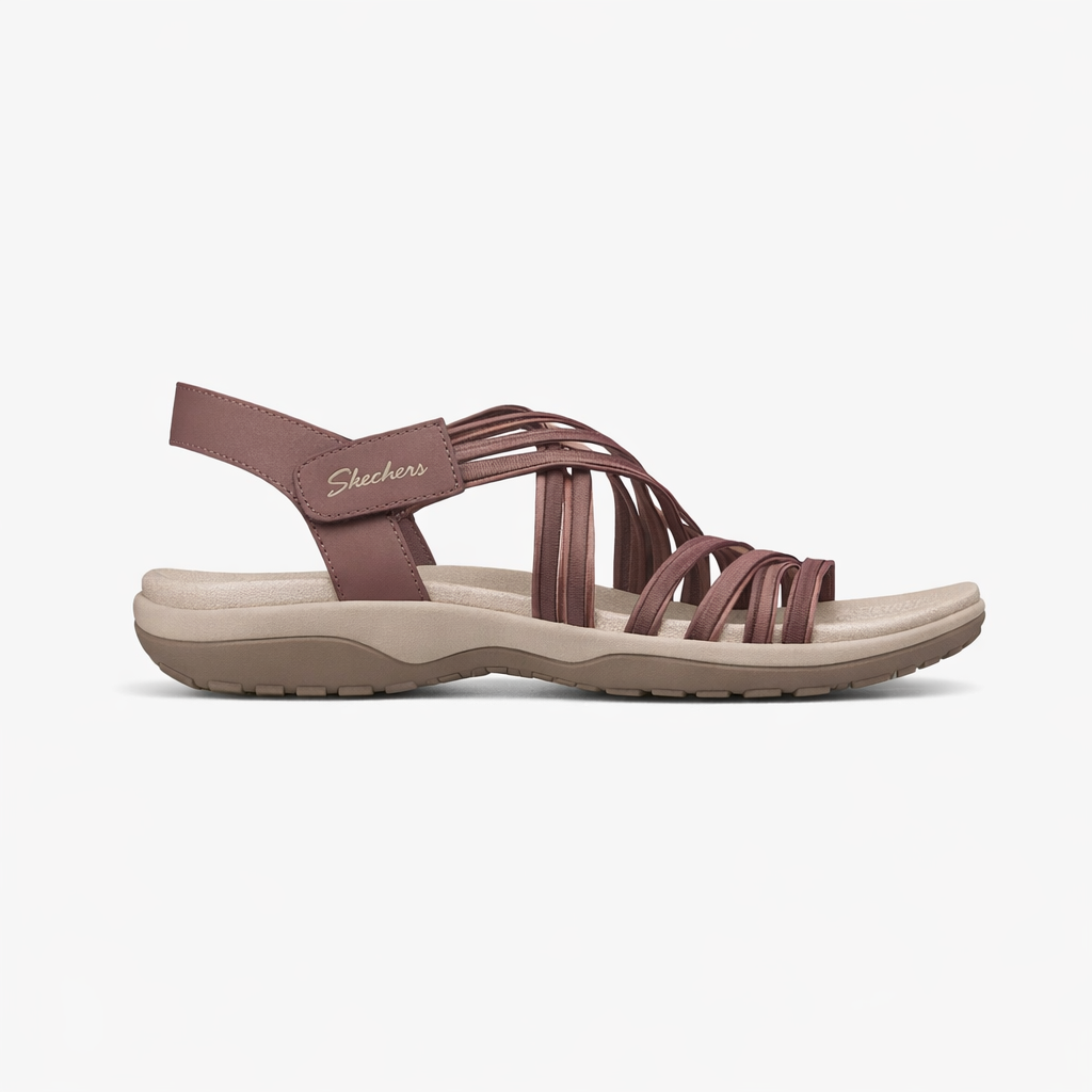 Skechers REGGAE SLIM - SUNNYSIDE 2.0 Womens Cross Strap Sandals Mauve/Pink