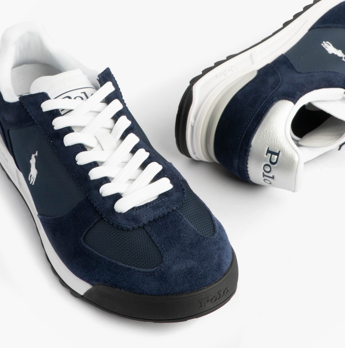 Polo Ralph Lauren Mens Varick Suede & Oxford Lace Up Trainer Navy