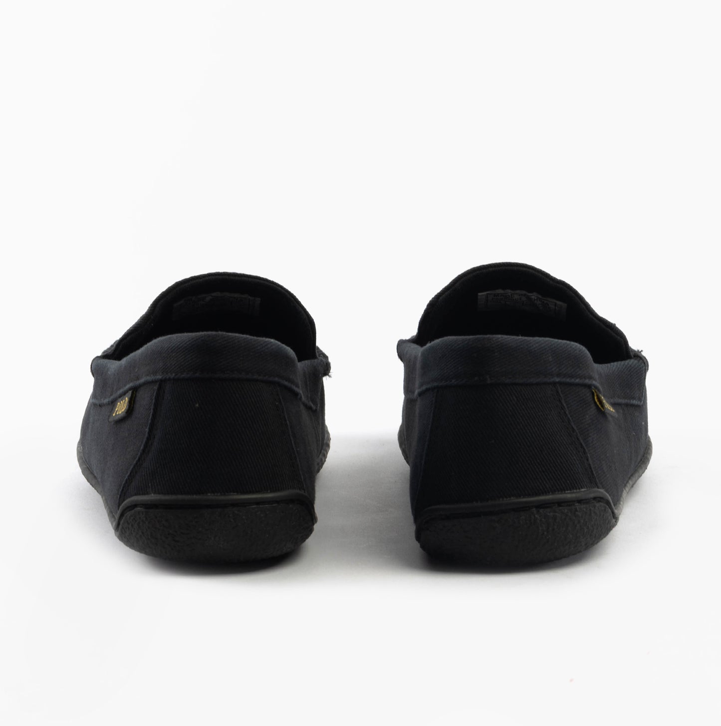 Polo Ralph Lauren BRENAN Mens Slippers Black Washed Twill/Gold