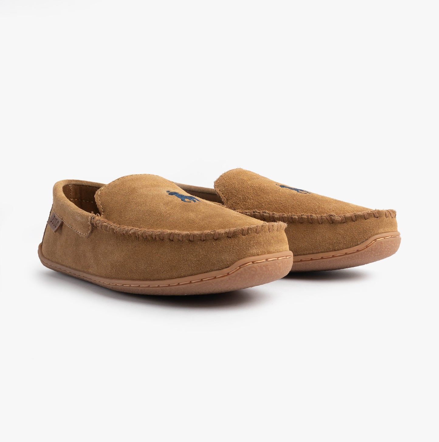 Polo Ralph Lauren BRENAN Logo Mens Dress Suede Slippers Snff Suede/Navy