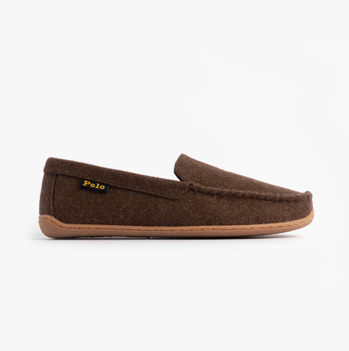 Polo Ralph Lauren BRENAN WOOL Mens Dress Shoe Slippers Brown/Cream