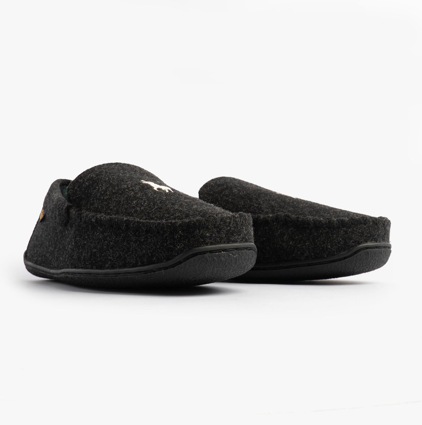 Polo Ralph Lauren BRENAN WOOL Mens Dress Shoe Slippers Black/Cream