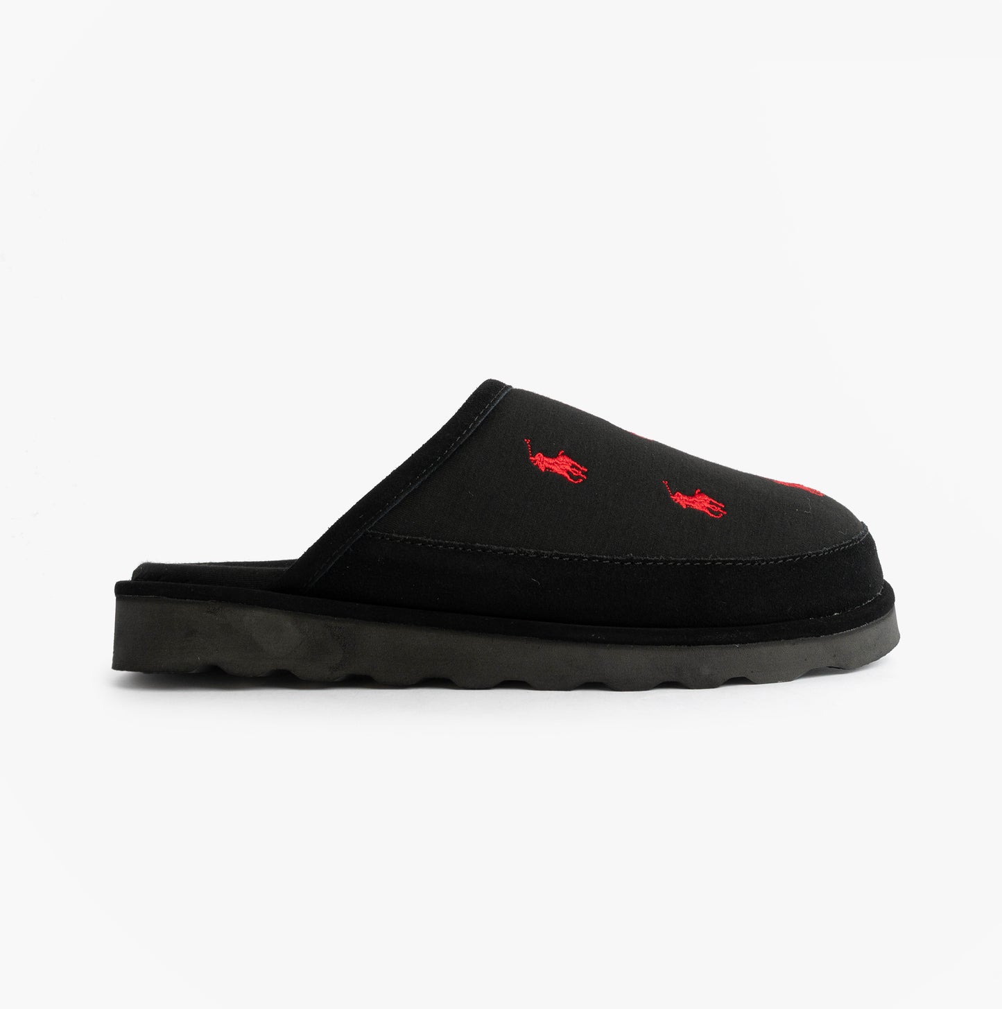 Polo Ralph Lauren READE Suede-Trim Polo Pony Scuff Mule Slipper