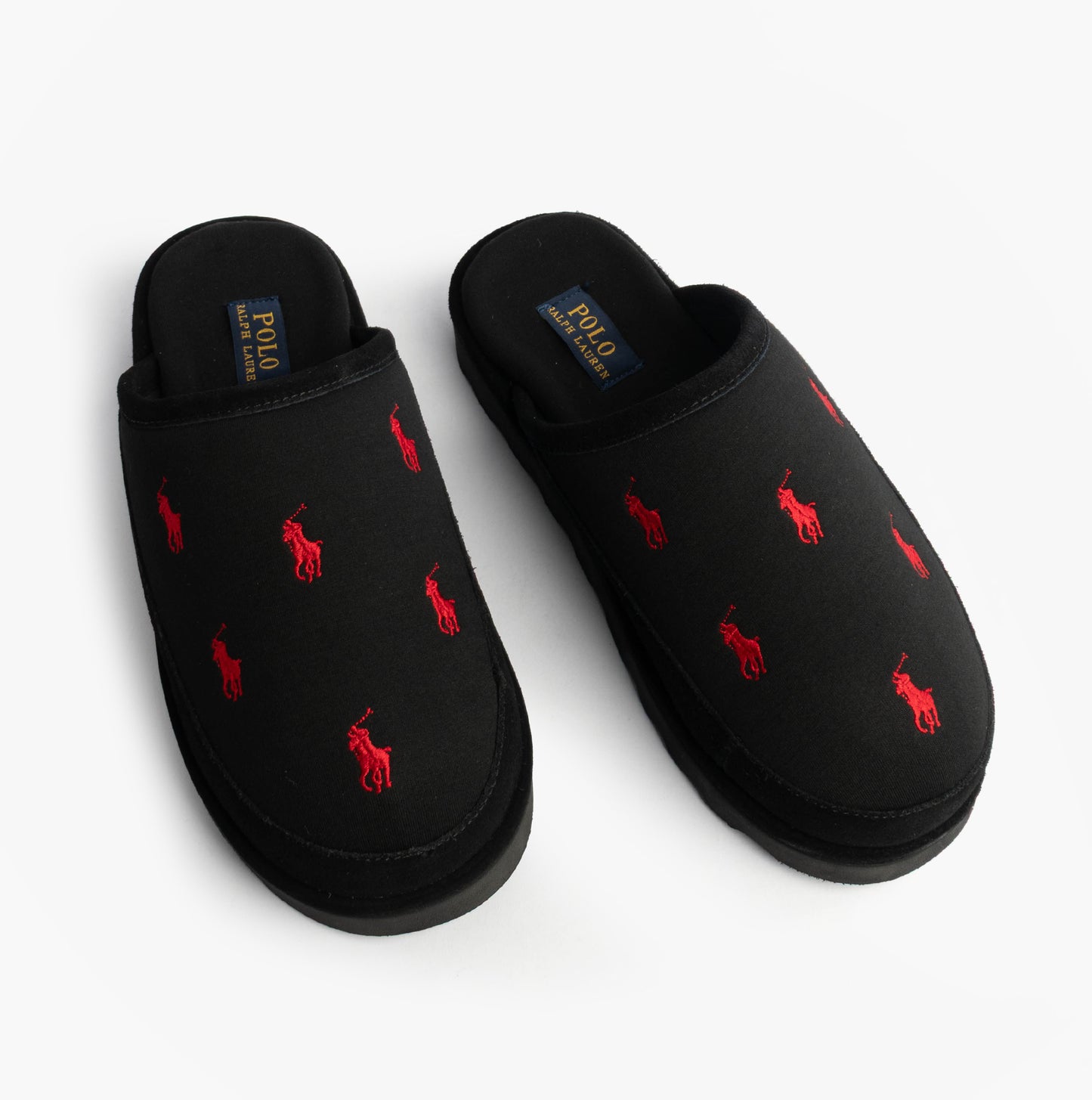 Polo Ralph Lauren READE Suede-Trim Polo Pony Scuff Mule Slipper